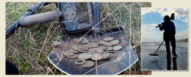 Search for coins with a metal detector Where to look for coins