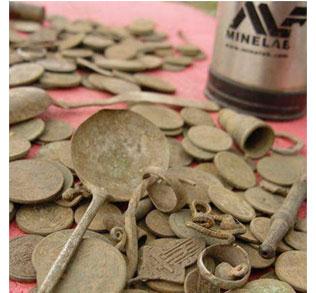 What can be found with a ground metal detector